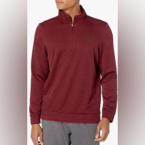 EUC Men’s Under Armour Loose Storm1 Red Heather Golf 1/4 Zip Sweatshirt Size XXL - Picture 1 of 10